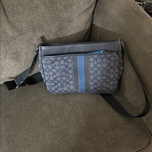 Coach Gray and Blue Messenger Bag
